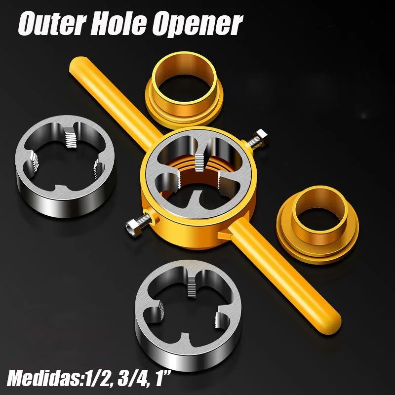 Professional Water Pipe Threading Kit 46Point Inner Hole Opener For Electric DrillsUniversal Hexago 8