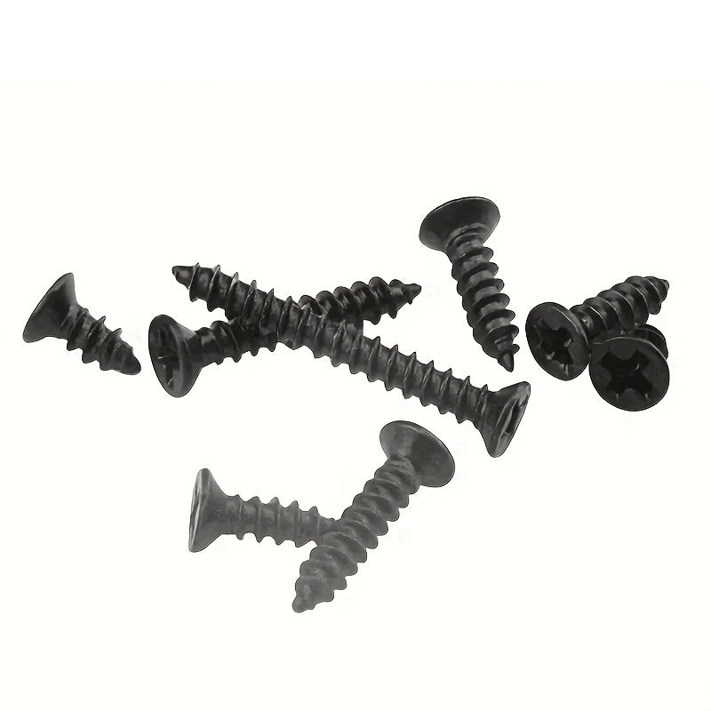 Pcs Black Flat Head Cross Carbon Steel Self Tapping Screws Ideal for Home Improvement & DIY Projects