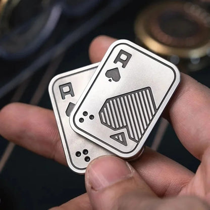 Metal Skull Push Fidget Toy Anti-Stress Spinner Portable Decompress Poker Toy Unique Adult Gift