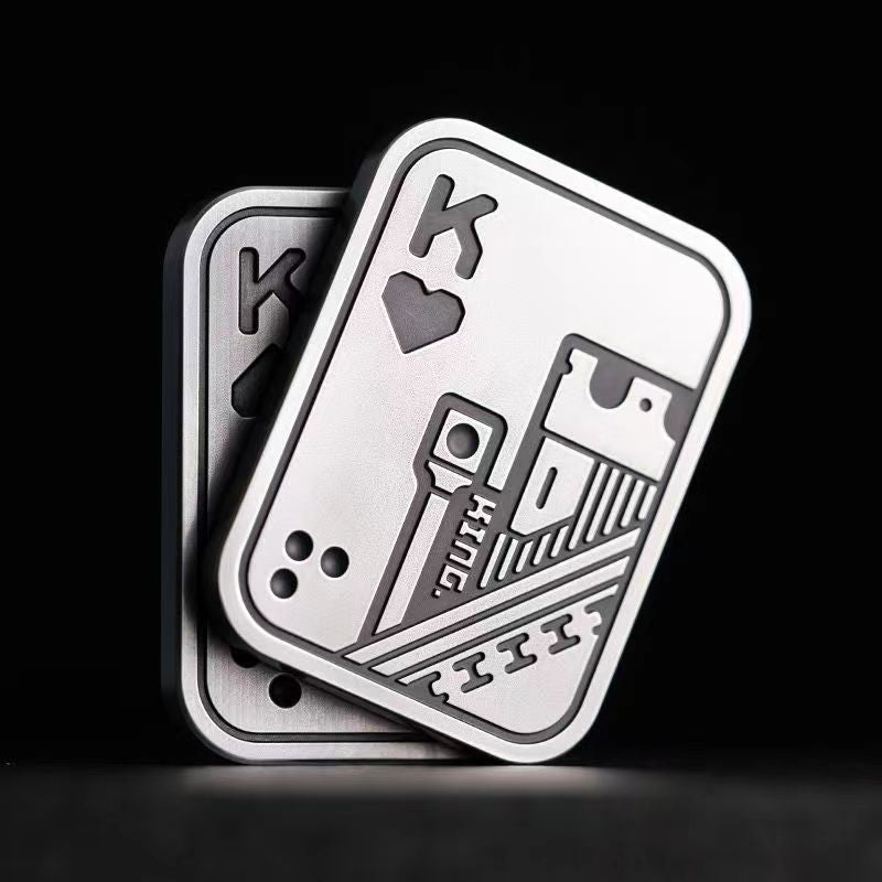 Metal Skull Push Fidget Toy AntiStress Spinner Portable Decompress Poker Toy Unique Adult Gift