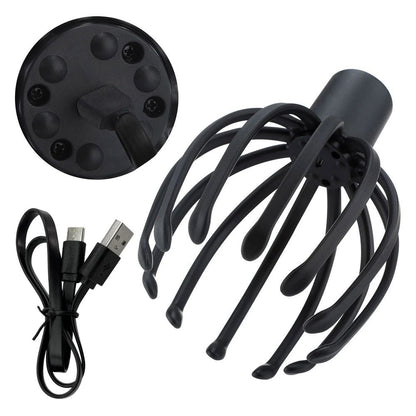 USB Rechargeable Electric Head Massager Massage Claws  ThreeSpeed Vibration Mode 4