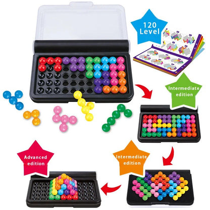 3D Pyramid Bead Puzzle Game120 Challenges Brain Teaser For Kids Montessori Learning Toy 1