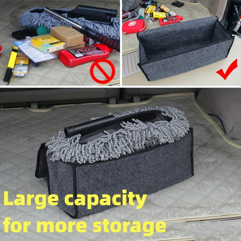 Premium Gray AntiSlip Compartment Boot Storage Organizer Soft Felt Car Trunk Organizer  Tool Storag 3