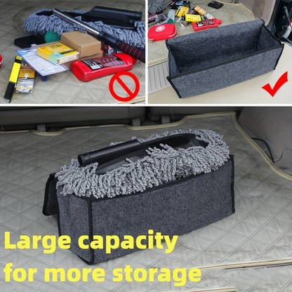 Premium Gray AntiSlip Compartment Boot Storage Organizer Soft Felt Car Trunk Organizer  Tool Storag 3
