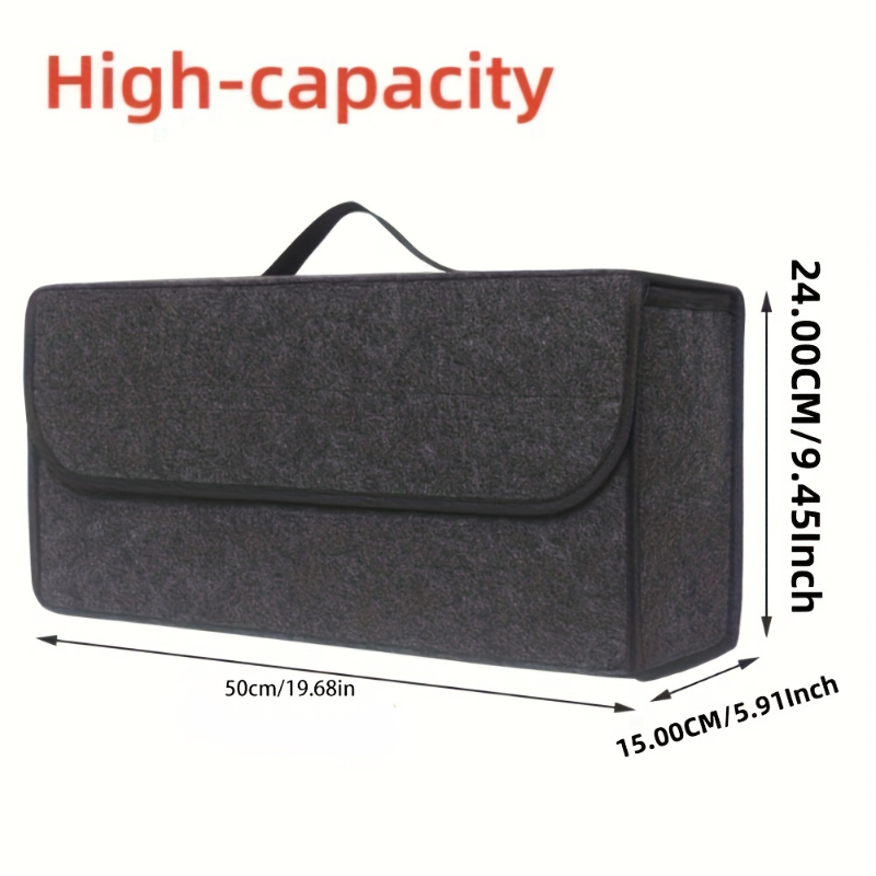 Premium Gray AntiSlip Compartment Boot Storage Organizer Soft Felt Car Trunk Organizer  Tool Storag 5