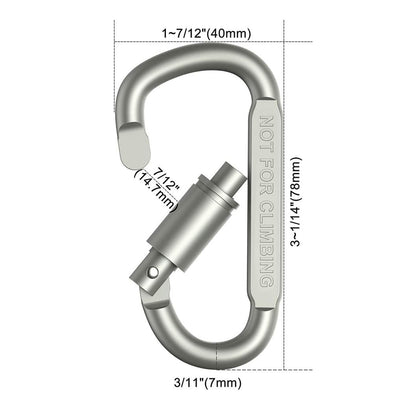 Heavy Duty Aluminum Carabiner Set For Keys Camping  EDC 50kg Tactical Hook For Backpacks Keychains  2