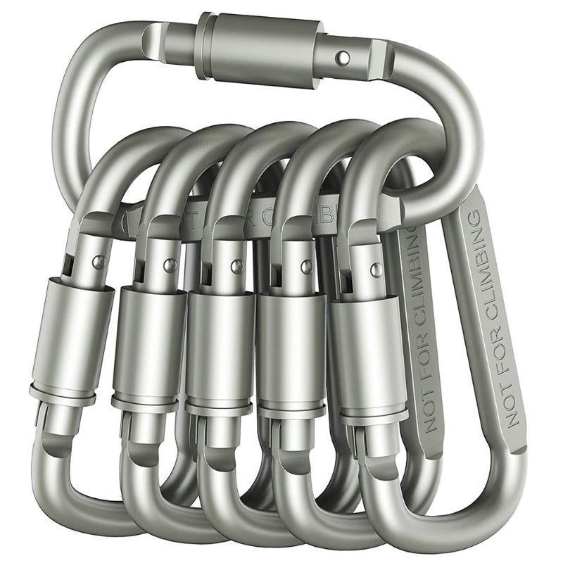 Heavy Duty Aluminum Carabiner Set For Keys Camping  EDC 50kg Tactical Hook For Backpacks Keychains  6