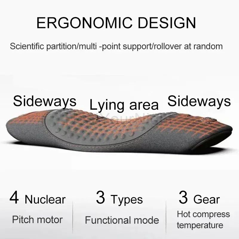 Waist Pillow Back Massager Heated Vibrating Support Pad For Lower Back Pain Relief 1