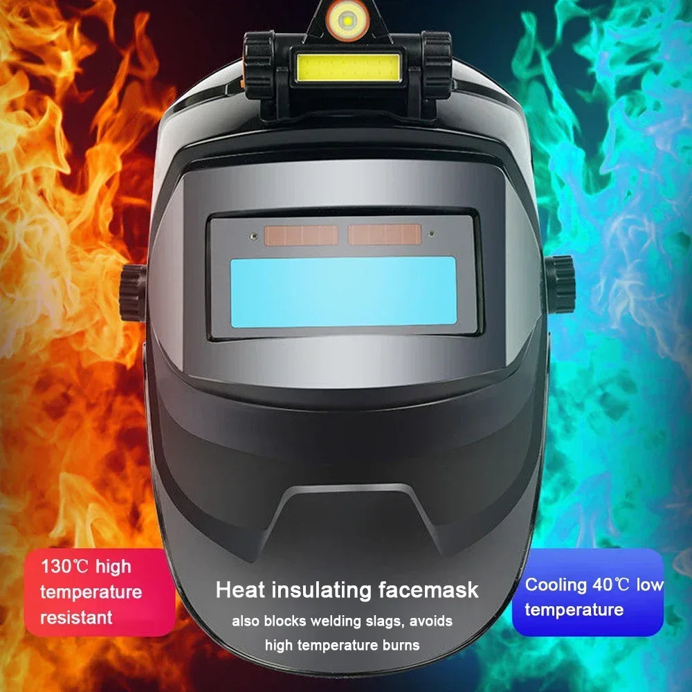 Professional Welding Facemask Automatic Light Adjustment Panoramic Lens For Safe Arc  TIG Welding 2