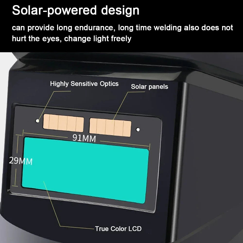 Professional Welding Facemask Automatic Light Adjustment Panoramic Lens For Safe Arc  TIG Welding 3
