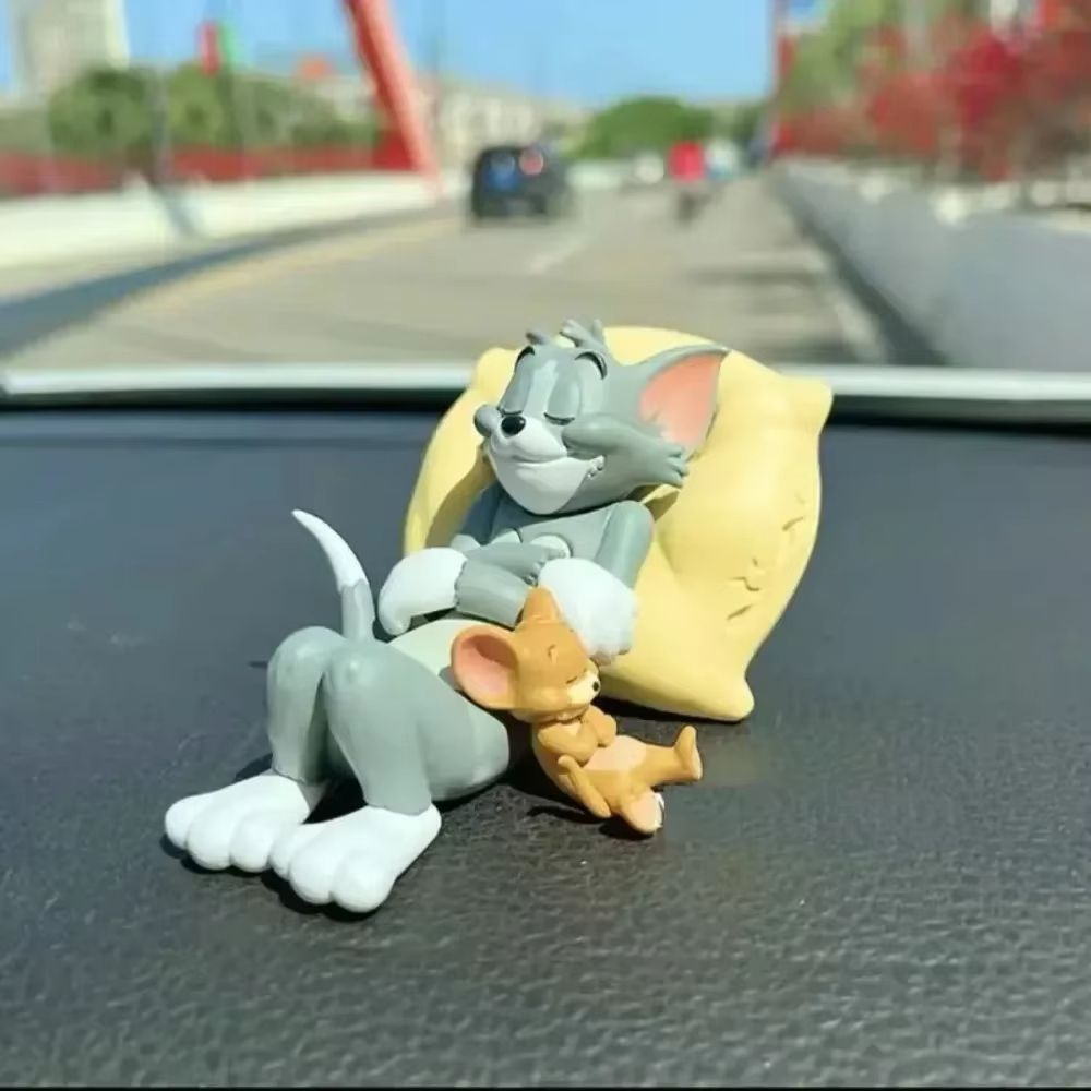 Tom And Jerry Car Decor Cute Dashboard Accessories  Adorable Cartoon Figurines 1