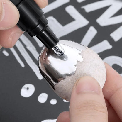Chrome Reflective Marker Pens, Mirror Paint for Car Styling, DIY Art & Crafts, Gold & Silver Signature Markers