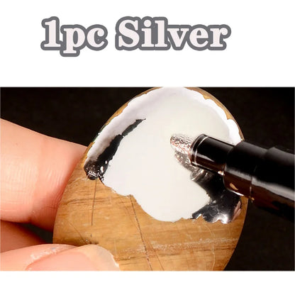 Chrome Reflective Marker Pens Mirror Paint For Car Styling DIY Art  Crafts Gold  Silver Signature M 6