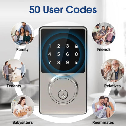 Keyless Entry Door Lock with Touchscreen Keypads, Smart Lock with Password