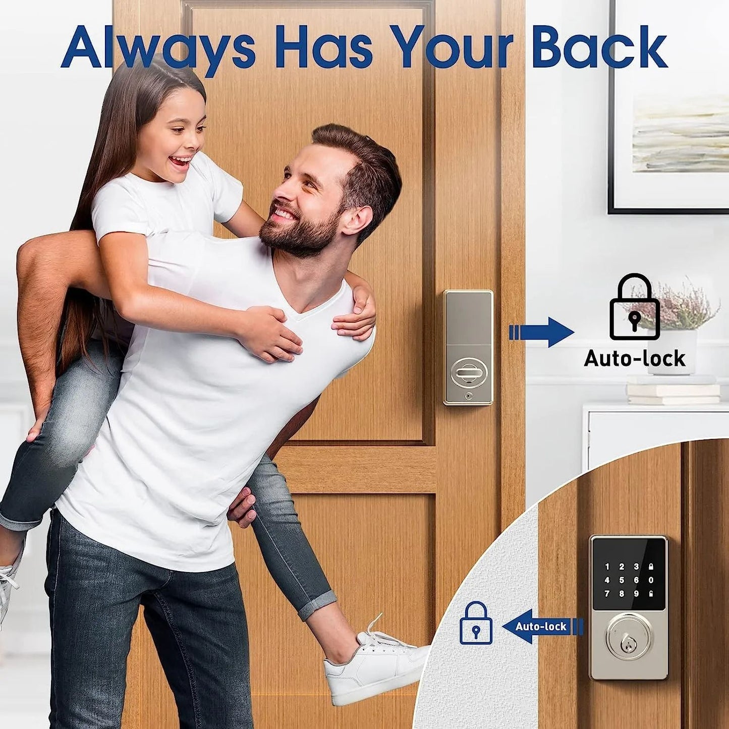 Keyless Entry Door Lock With Touchscreen Keypads Smart Lock With Password 3