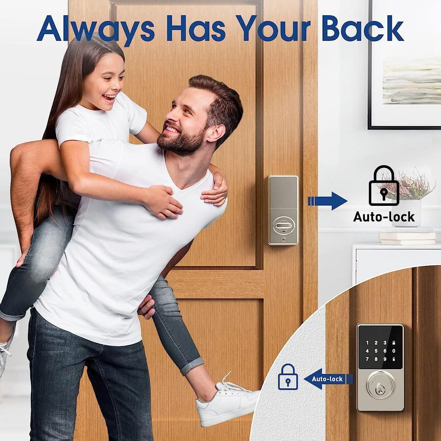Keyless Entry Door Lock With Touchscreen Keypads Smart Lock With Password 3