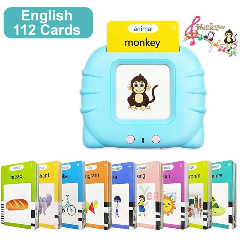 Educational Learning Talking Flash Cards For Kids  Multilingual Audio Book Toy English Russian Span 6