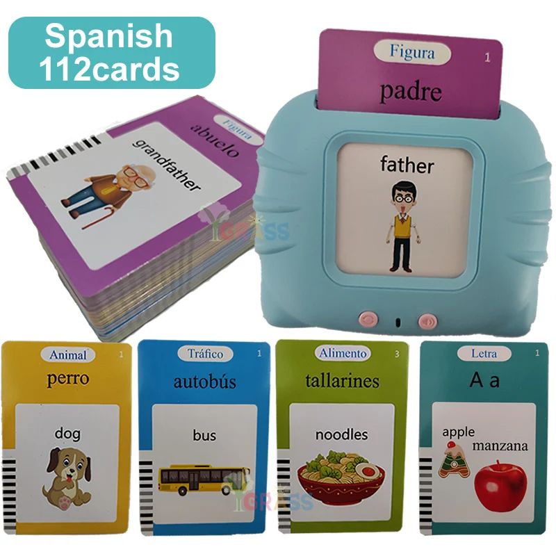Educational Learning Talking Flash Cards For Kids  Multilingual Audio Book Toy English Russian Span 9