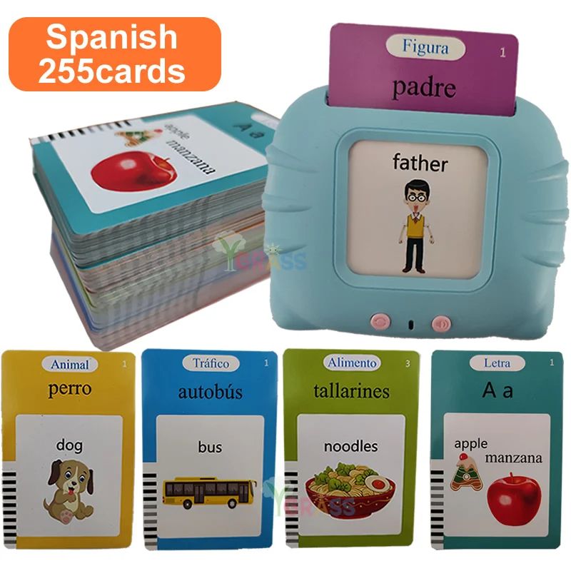 Educational Learning Talking Flash Cards For Kids  Multilingual Audio Book Toy English Russian Span 10