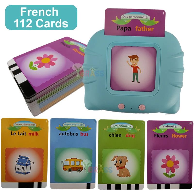 Educational Learning Talking Flash Cards For Kids  Multilingual Audio Book Toy English Russian Span 12