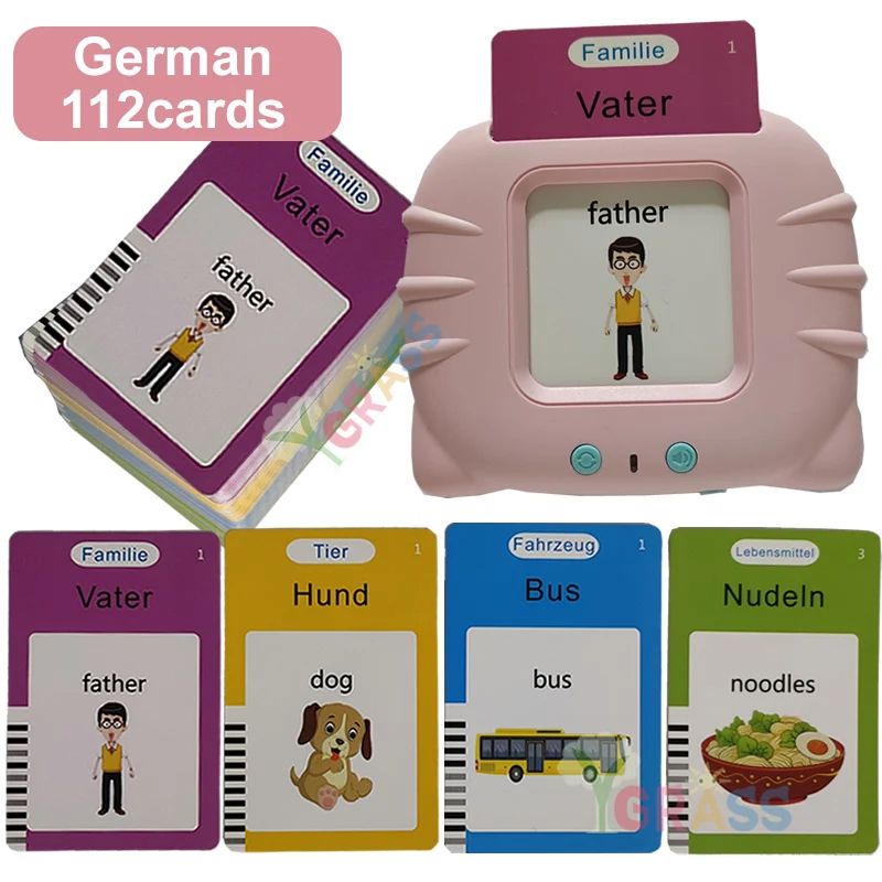 Educational Learning Talking Flash Cards For Kids  Multilingual Audio Book Toy English Russian Span 13