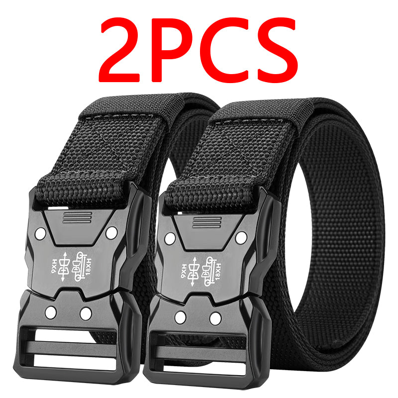 NoHole Tactical Waist Belt Automatic Buckle Design Durable Unisex Belt For Hiking Camping  Daily We 2