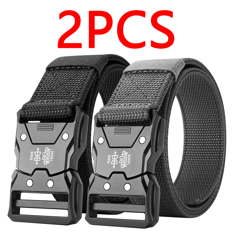 NoHole Tactical Waist Belt Automatic Buckle Design Durable Unisex Belt For Hiking Camping  Daily We 4