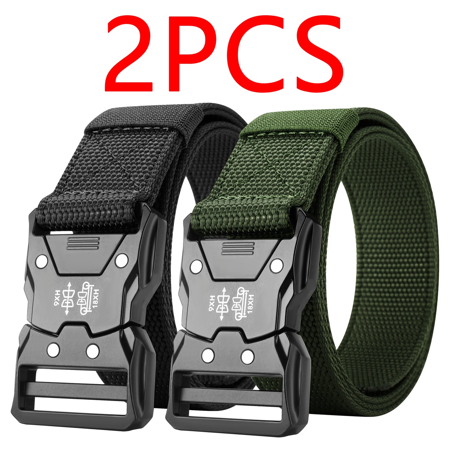NoHole Tactical Waist Belt Automatic Buckle Design Durable Unisex Belt For Hiking Camping  Daily We 3