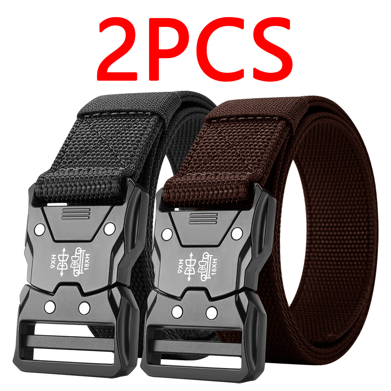 NoHole Tactical Waist Belt Automatic Buckle Design Durable Unisex Belt For Hiking Camping  Daily We 7