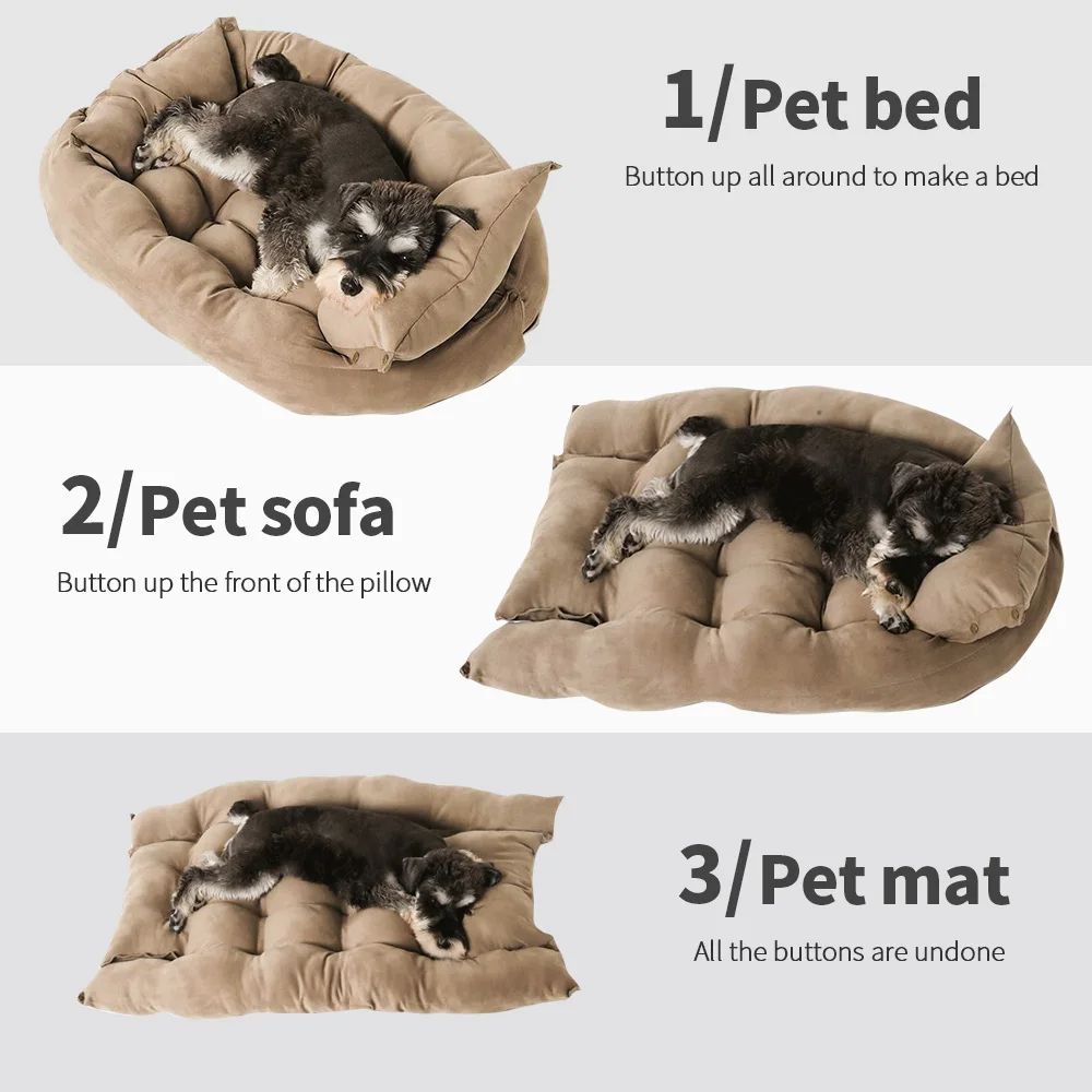 Multifunction Dog Bed Mat 3in1 Sofa Nest  Cushion For Cats  Dogs 5