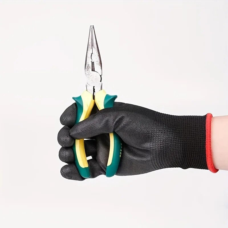 Heavy Duty Work Gloves Anti Slip ESD Protection For Gardening Woodwork  Crafts PU Material Machine  2
