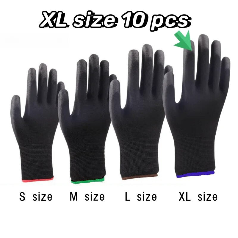 Heavy Duty Work Gloves Anti Slip ESD Protection For Gardening Woodwork  Crafts PU Material Machine  5