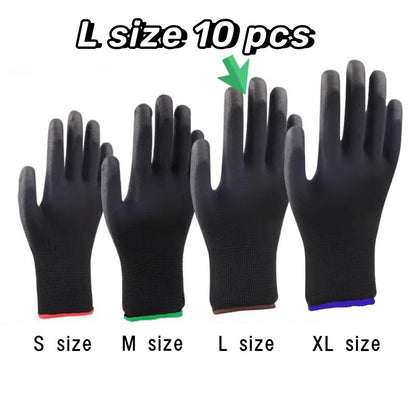 Heavy Duty Work Gloves Anti Slip ESD Protection For Gardening Woodwork  Crafts PU Material Machine  7