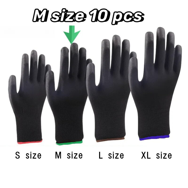 Heavy Duty Work Gloves Anti Slip ESD Protection For Gardening Woodwork  Crafts PU Material Machine  8