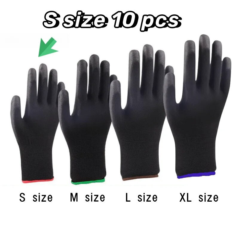 Heavy Duty Work Gloves Anti Slip ESD Protection For Gardening Woodwork  Crafts PU Material Machine  9