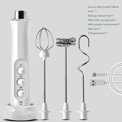 3 In 1 Portable Rechargeable Electric Milk Frother Foam Maker, Handheld Foamer, Coffee Frothing Wand