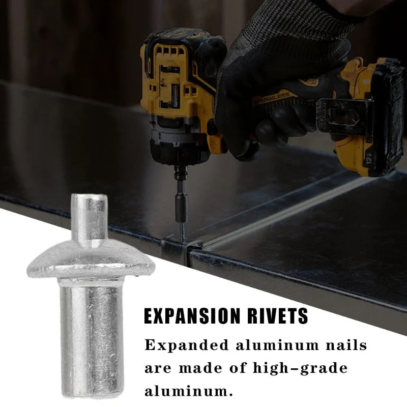 Hammer Drive Expansion Rivets Percussion KnockType Aluminum Nail Fasteners for Secure Fixing