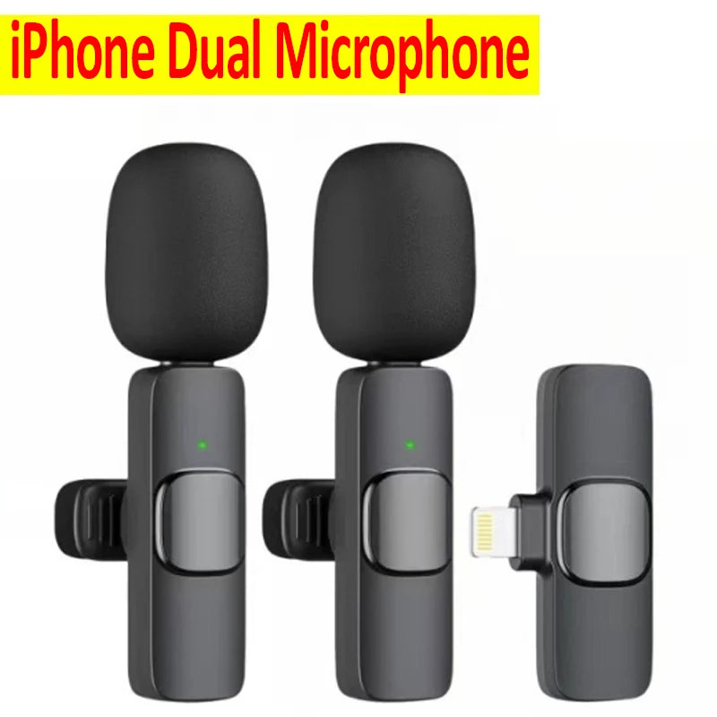 Dual Wireless Microphone With Noise Reduction ClipOn Lavalier Mic For Streaming Vlogging  Recording