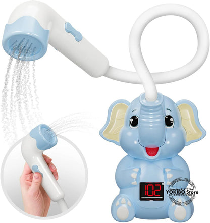 Electric Elephant Baby Bath Toy With Shower Thermometer USB Rechargeable Water Spray For Toddlers 5