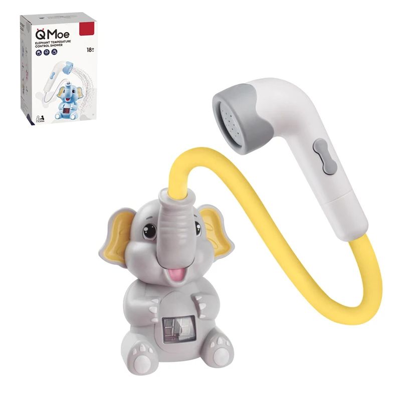 Electric Elephant Baby Bath Toy With Shower Thermometer USB Rechargeable Water Spray For Toddlers 7