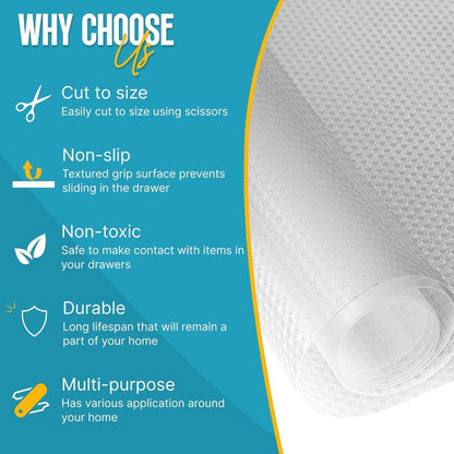 Waterproof Kitchen Shelf Liner – Non-Slip Cabinet & Drawer Liner, Easy Clean & Durable Mat