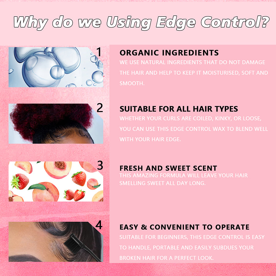 Mini Small Hair Gel Edge Control for 4C Curls & Tames Broken Hair Fix Bang Pomade & Styling Cream