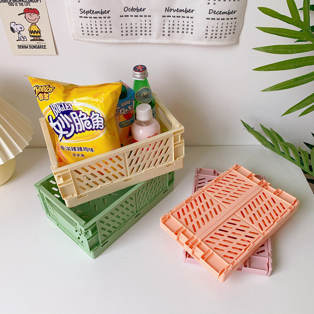 stackable foldable baskets for toys and skincare