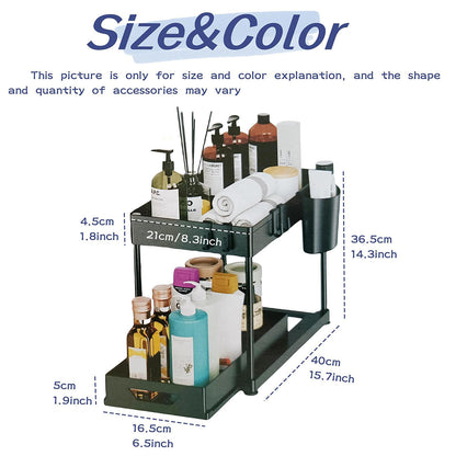 Durable expandable pullout shelf kitchen organizer