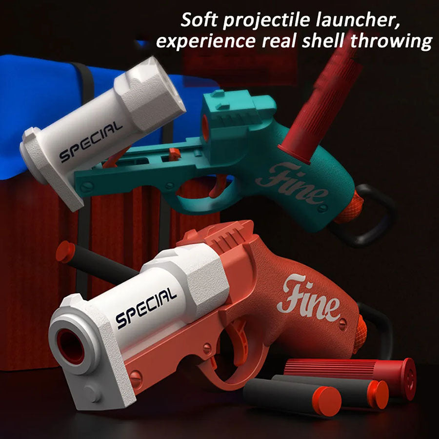 Shell Throwing Soft Bullet Launcher Toy Gun Airsoft Foam Bullet Blaster for Outdoor CS Games & Kids Play