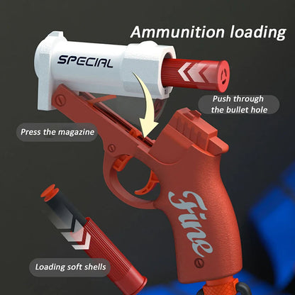 Shell Throwing Soft Bullet Launcher Toy Gun Airsoft Foam Bullet Blaster for Outdoor CS Games  Kids