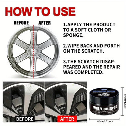 Wheel Hub Scratch Repair Wax  Deep Conditioning For Automobile Tires  Alloy Wheels 4