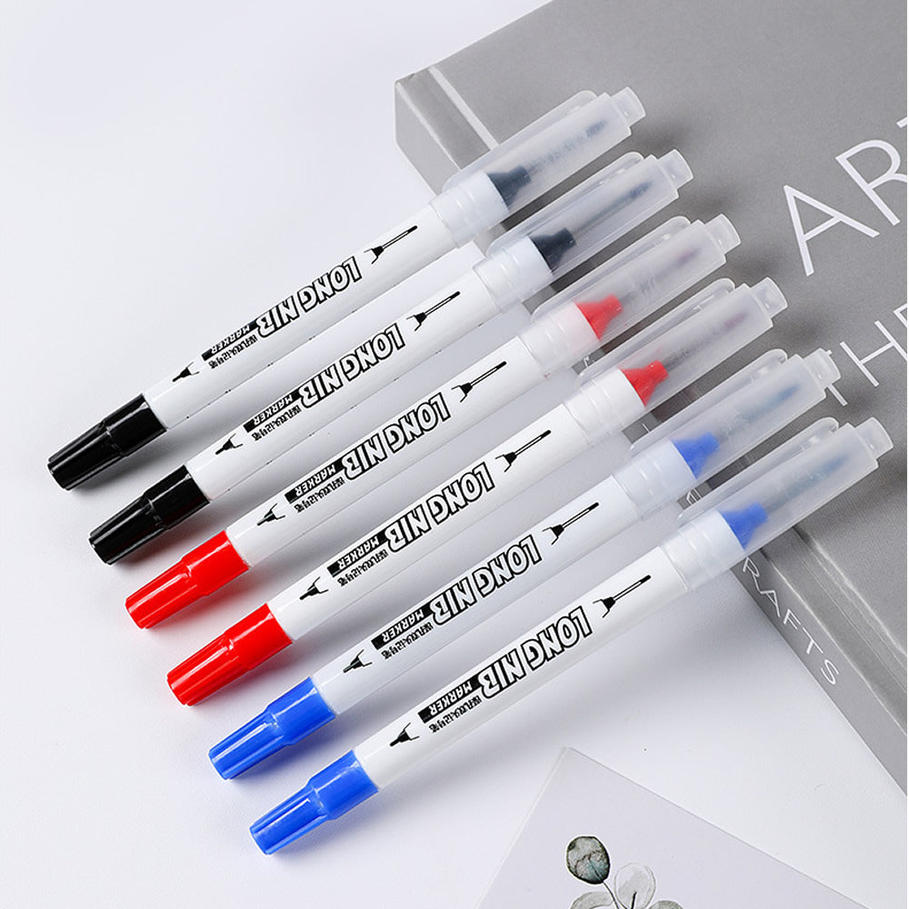 DoubleTip Deep Hole Long Head Nib Markers Waterproof MultiPurpose Pen For Metal Woodworking  Bathro 4