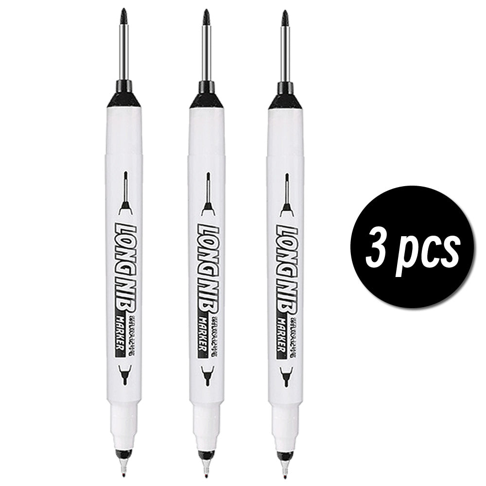 DoubleTip Deep Hole Long Head Nib Markers Waterproof MultiPurpose Pen For Metal Woodworking  Bathro 6