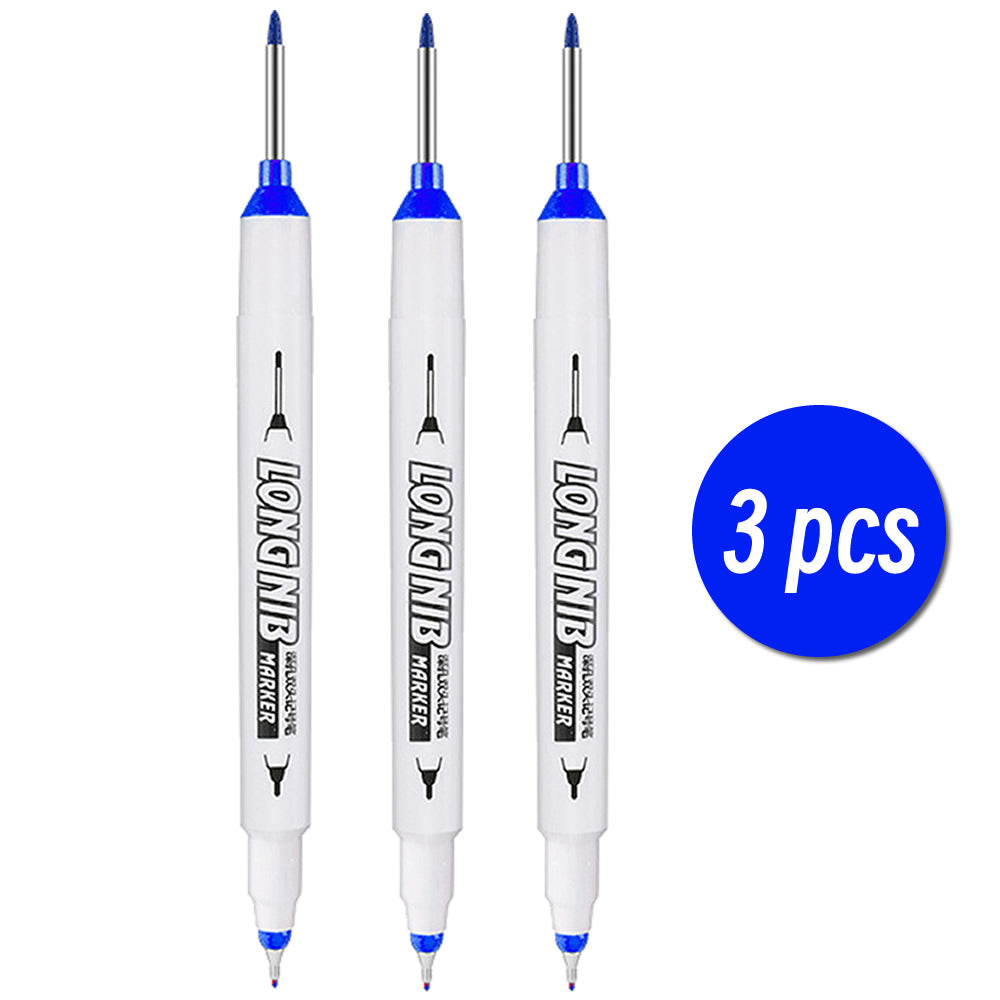 DoubleTip Deep Hole Long Head Nib Markers Waterproof MultiPurpose Pen For Metal Woodworking  Bathro 12